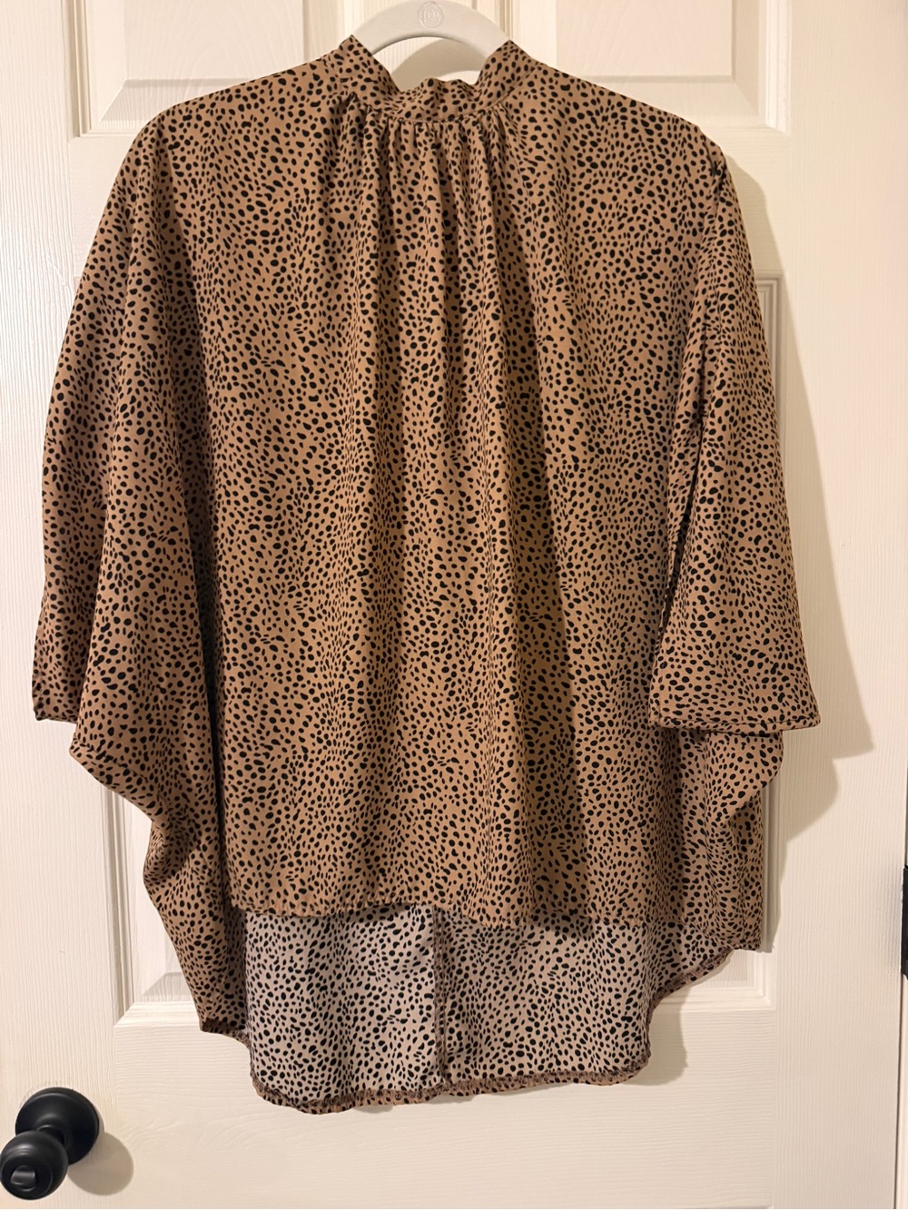 Brown Leopard Print Flowing Blouse